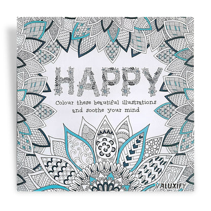 Adult Anti Stress Colouring Book Happy Love Mindfulness Tranquil Relaxing Colour