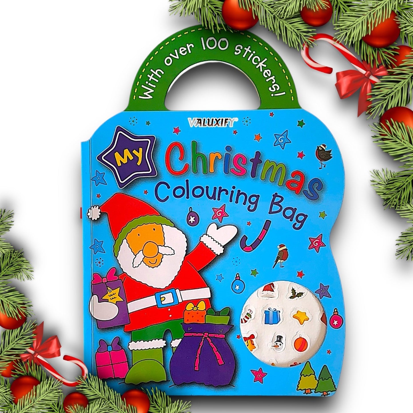 Christmas Colouring Book Kids Children Books Activity Sticker Woobly Eyes