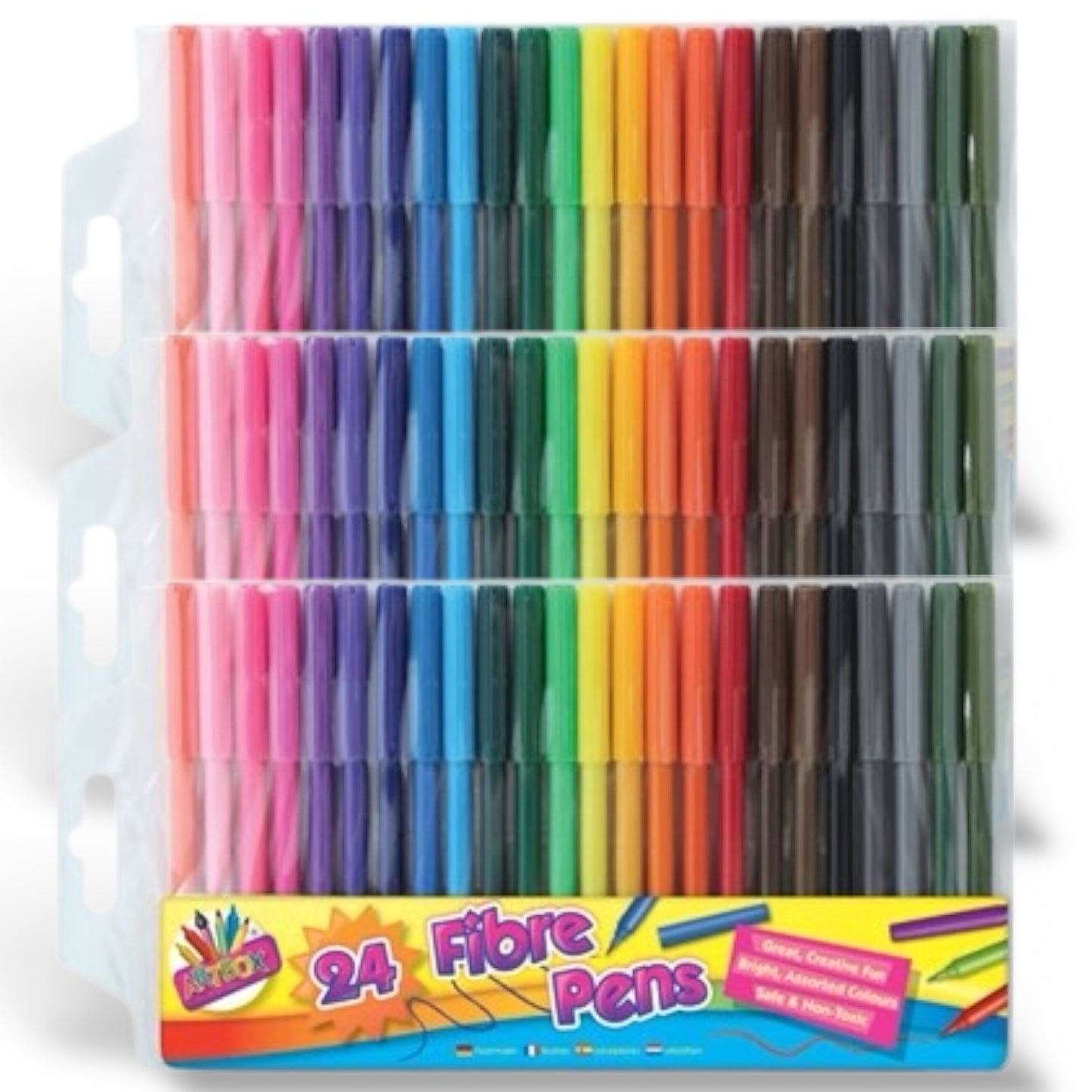 72 Felt Tip Pens Set Fine Fibre Drawing Marker Colouring Art School Colour Kids