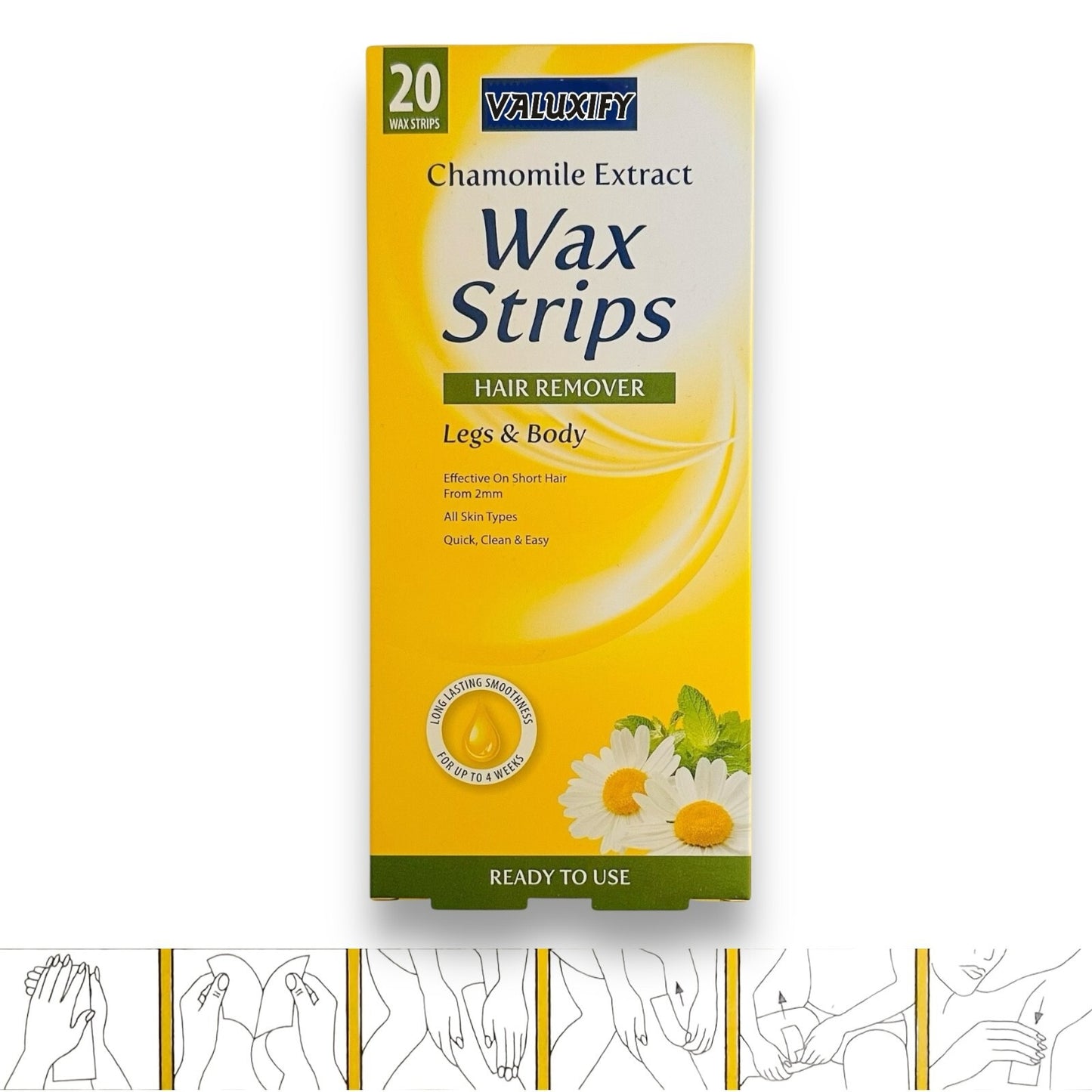 Wax Strips Waxing Leg and Body Bikini Chamomile  Wax Strips 1-100 wax Strips
