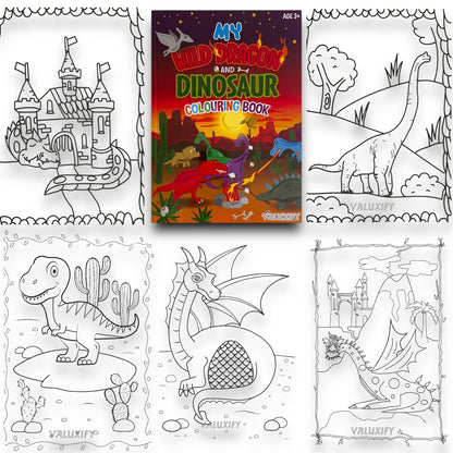 Wild Dragon & Dinosaur, Pirate Coouring Book set