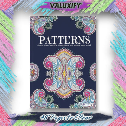 Adult Anti Stress Colouring Book Flowers Patterns Zen Doodle Mindfulness Floral