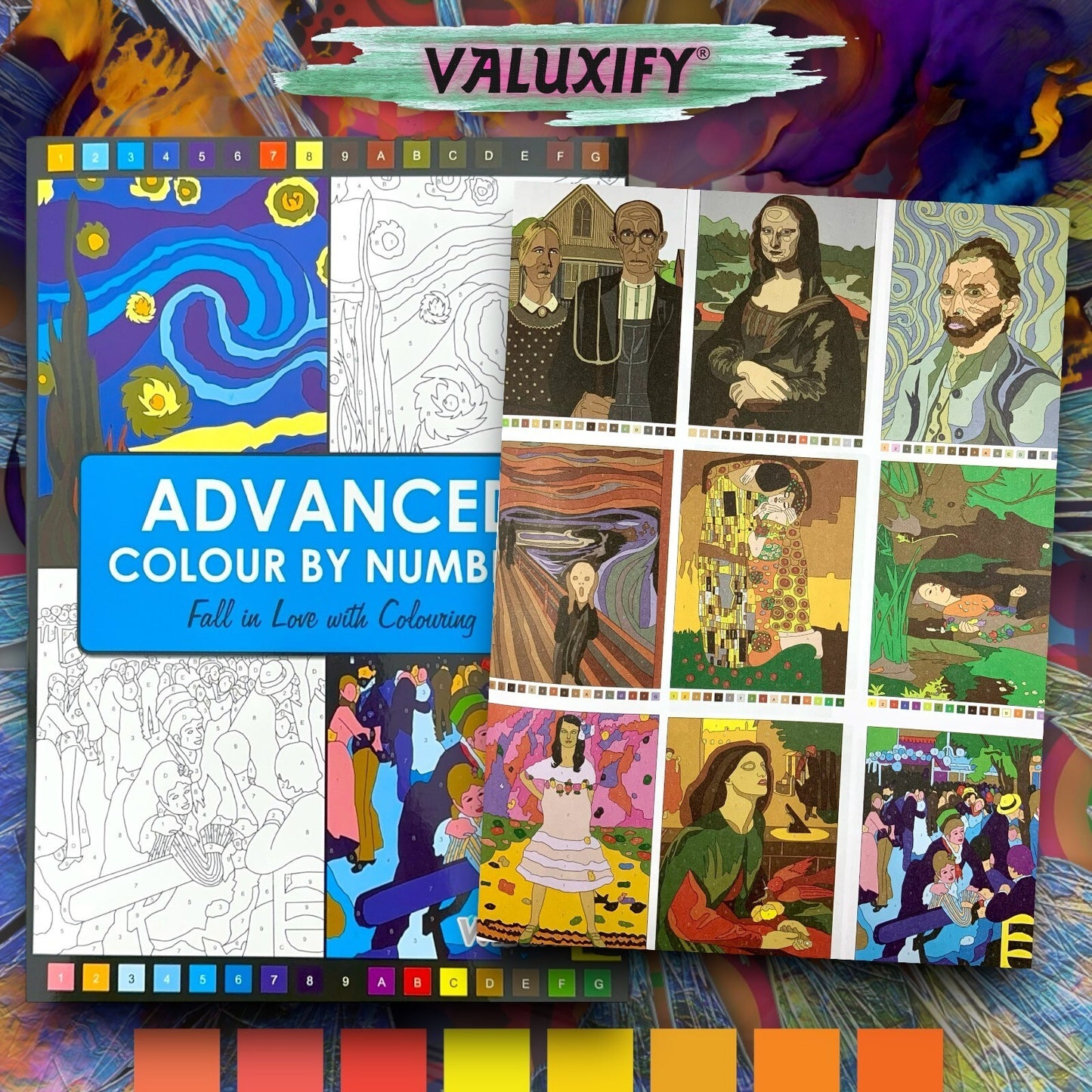 3X COLOUR BY NUMBERS ADULT COLOURING BOOKS ANTI-STRESS MIND RELAING COLOURS