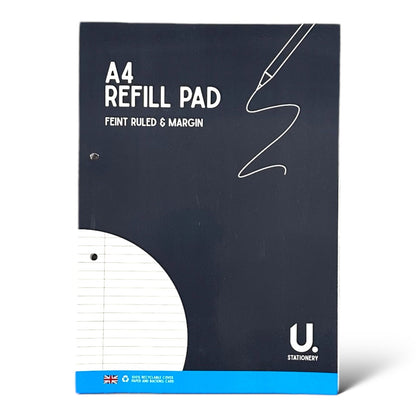A4 lined Refill Pad 130 Pages Notepad Memo Writing Ruled Student Office School