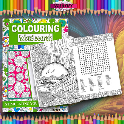 Word Search Colouring Book  Book Activity  Colour Therapy Mind Relax A4