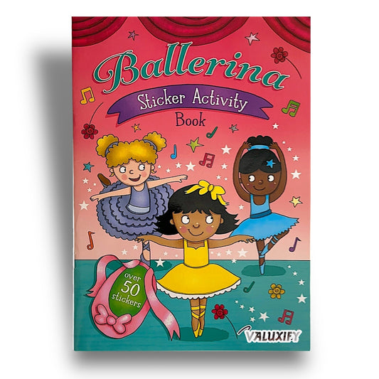 KIDS CHILDREN BALLERINA  STICKER ACTIVITY BOOK GIRLS  COLOURING FUN GAMES A4