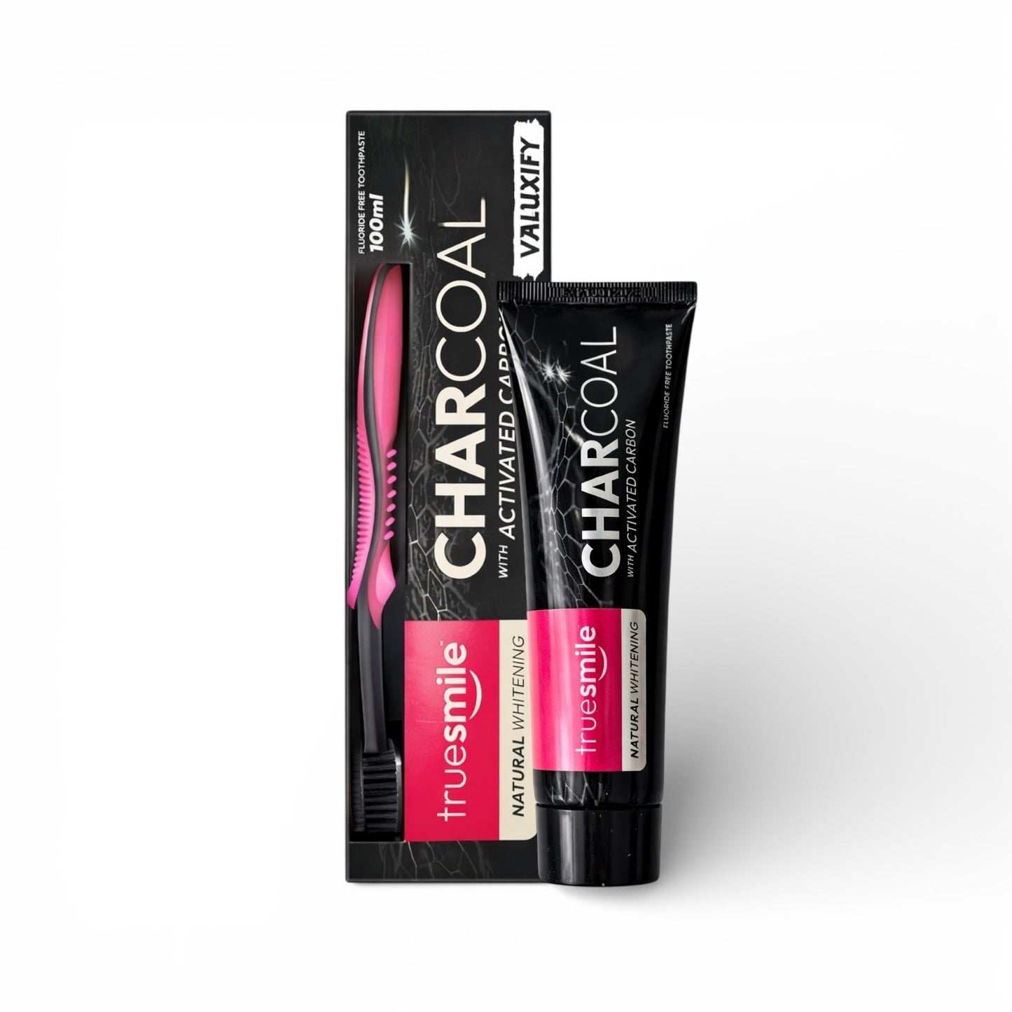 Truesmile Charcoal Toothpaste Fluoride Free  Activated Carbon Free Toothbrush