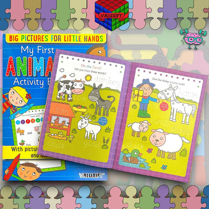 6X KIDS ACTIVITY FIRST LEARNING BOOKS WORDS OPPOSITES ANIMALS ABC 123 SHAPES