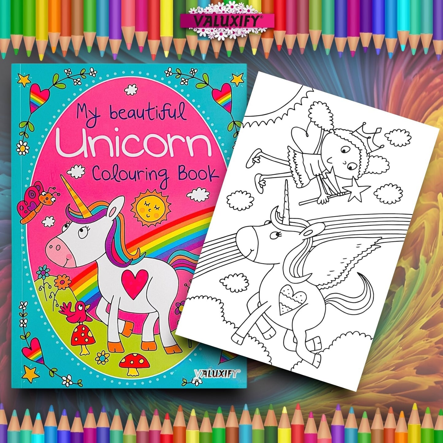 2 | Unicorn Mermaid | Colouring Books | for Girls Kids Children Activity