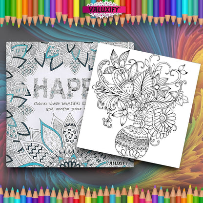 2x Adult Colouring Books Mindfulness Relax Your Mind Colour Therapy  20x20cm