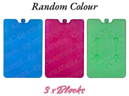 3X Freezer Blocks For Cool Cooler Bag Ice Packs For Lunch Box Picnic Reusable