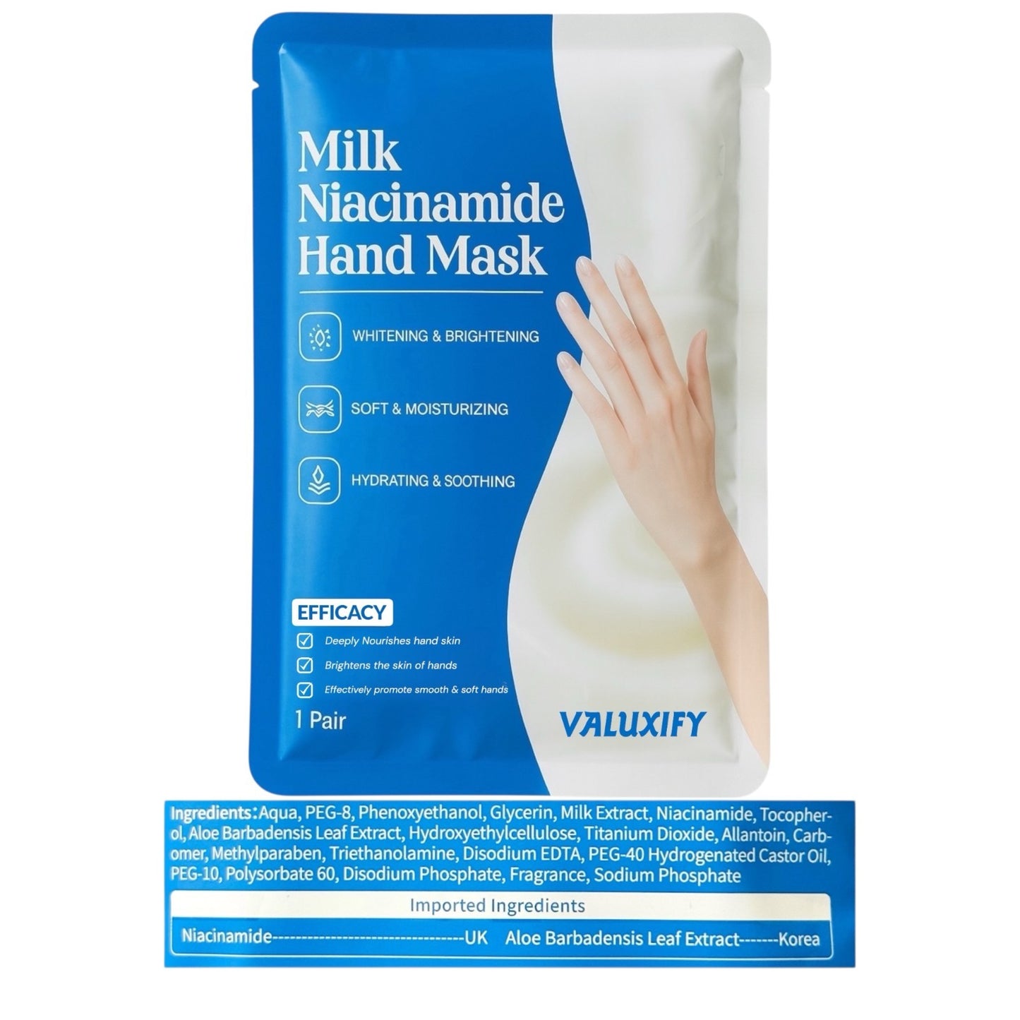3x Long Milk & Niacinamide Moisturising Hand Mask