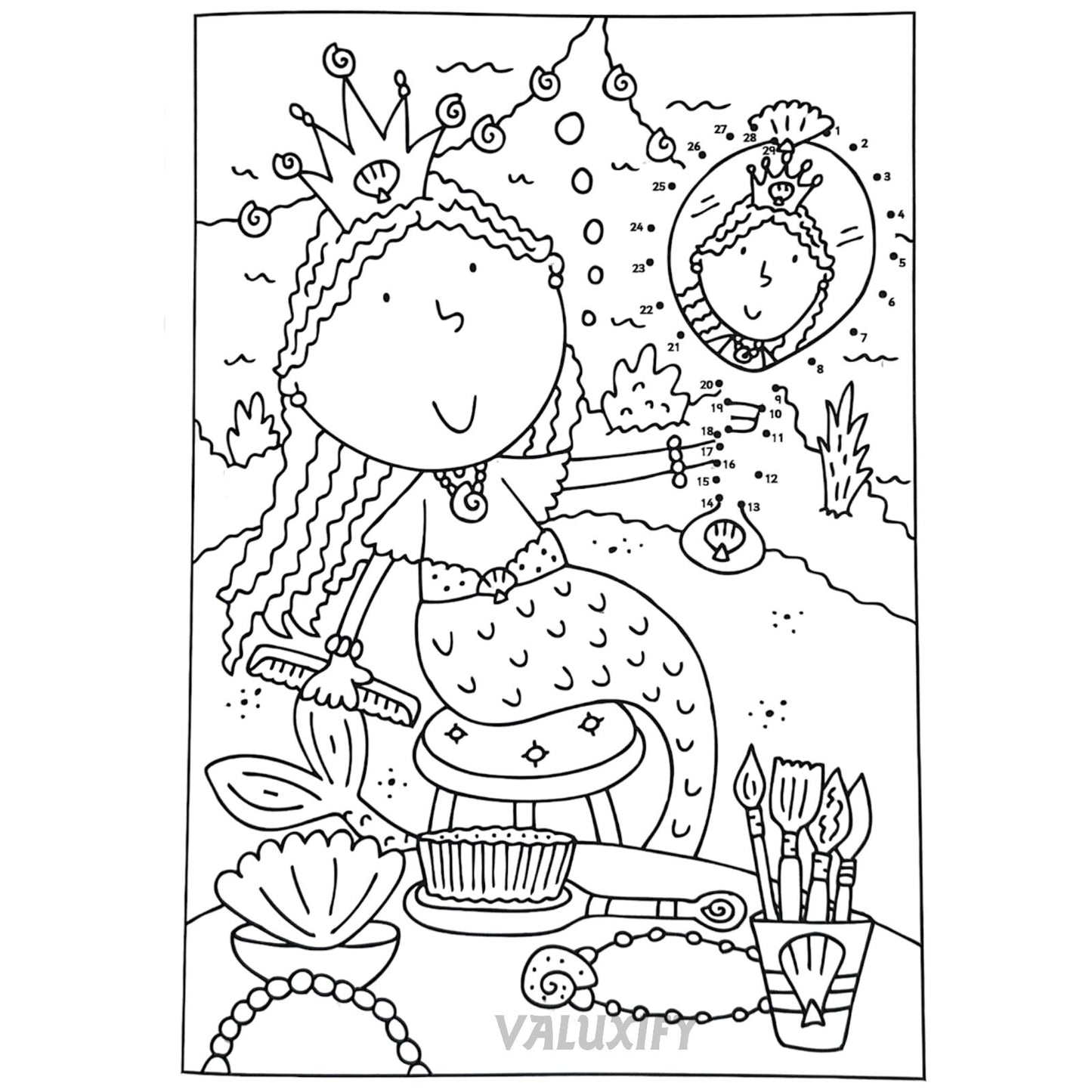 2 | Dot to Dot | Kids Colouring Books | Mermaid Unicorns | Puzzle Activity A4