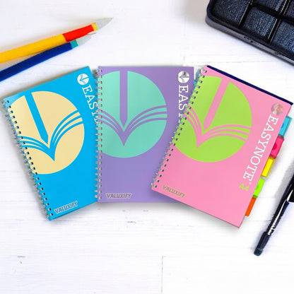 A4 Project Book Spiral Bound Notebook Pad with Subject Dividers 200 Pages UK