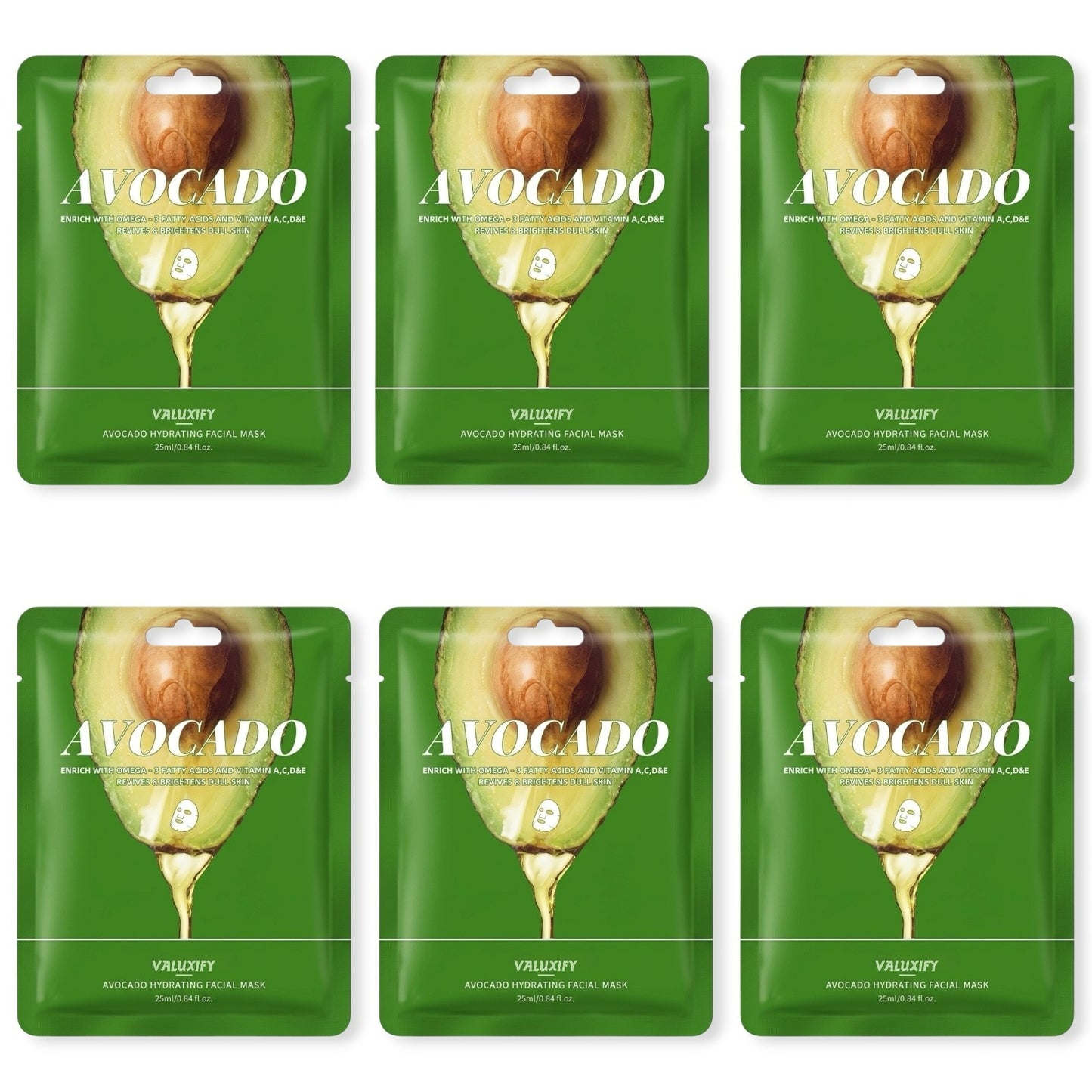 6 FACE SHEET MASK PACK HYDRATING ASSORTED SPA SKINCARE MULTIPLE PACK ARGAN BERRY