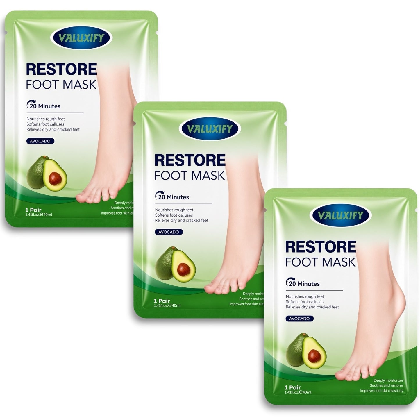 Avocado Foot Mask Moisturising Repair Hydrating Foot Peel Dry Cracked Heels Soft