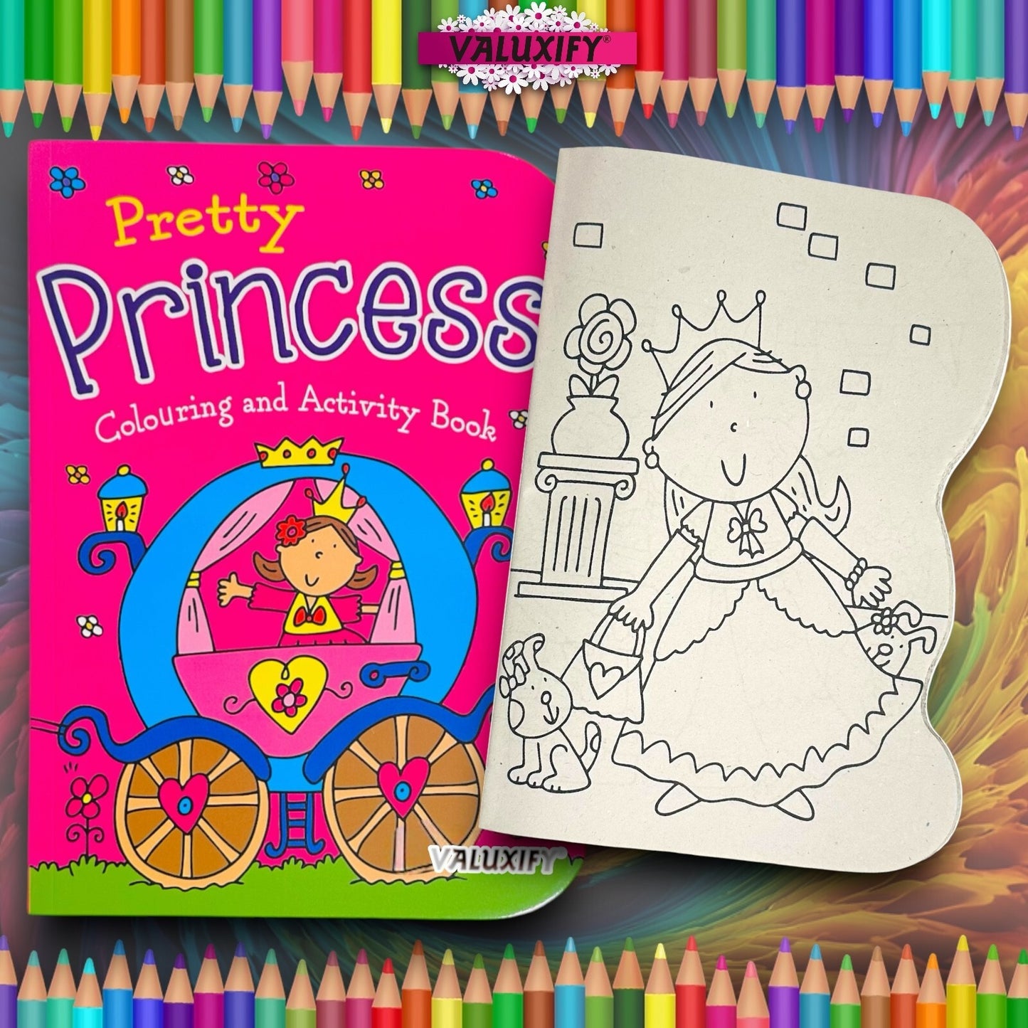 2| Kids Colouring Books | Dinosaur & Princess | Activity for Boy Girl Art Travel