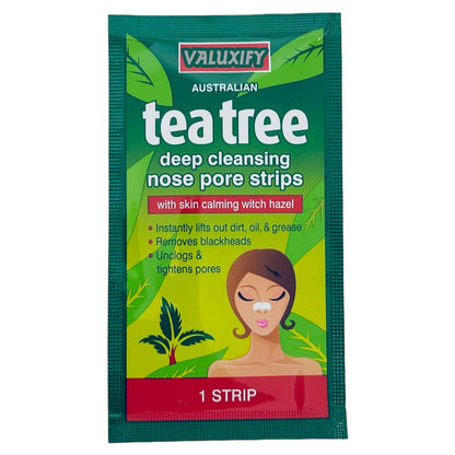 Tea Tree Nose Pore Strips Blackhead Removal Smooth Deep Cleansing Unclog Pores