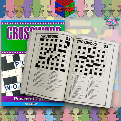 2 | Crossword Puzzles A4 Large Print Puzzle Book Trivia Fun Adult Children Brain