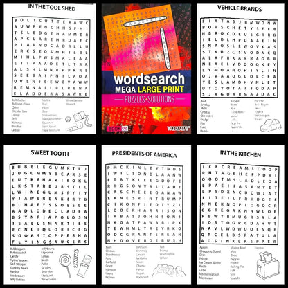 2 A4 Quiz Puzzle Mega Large Print Word Search Books Wordsearch Puzzle Book Adult