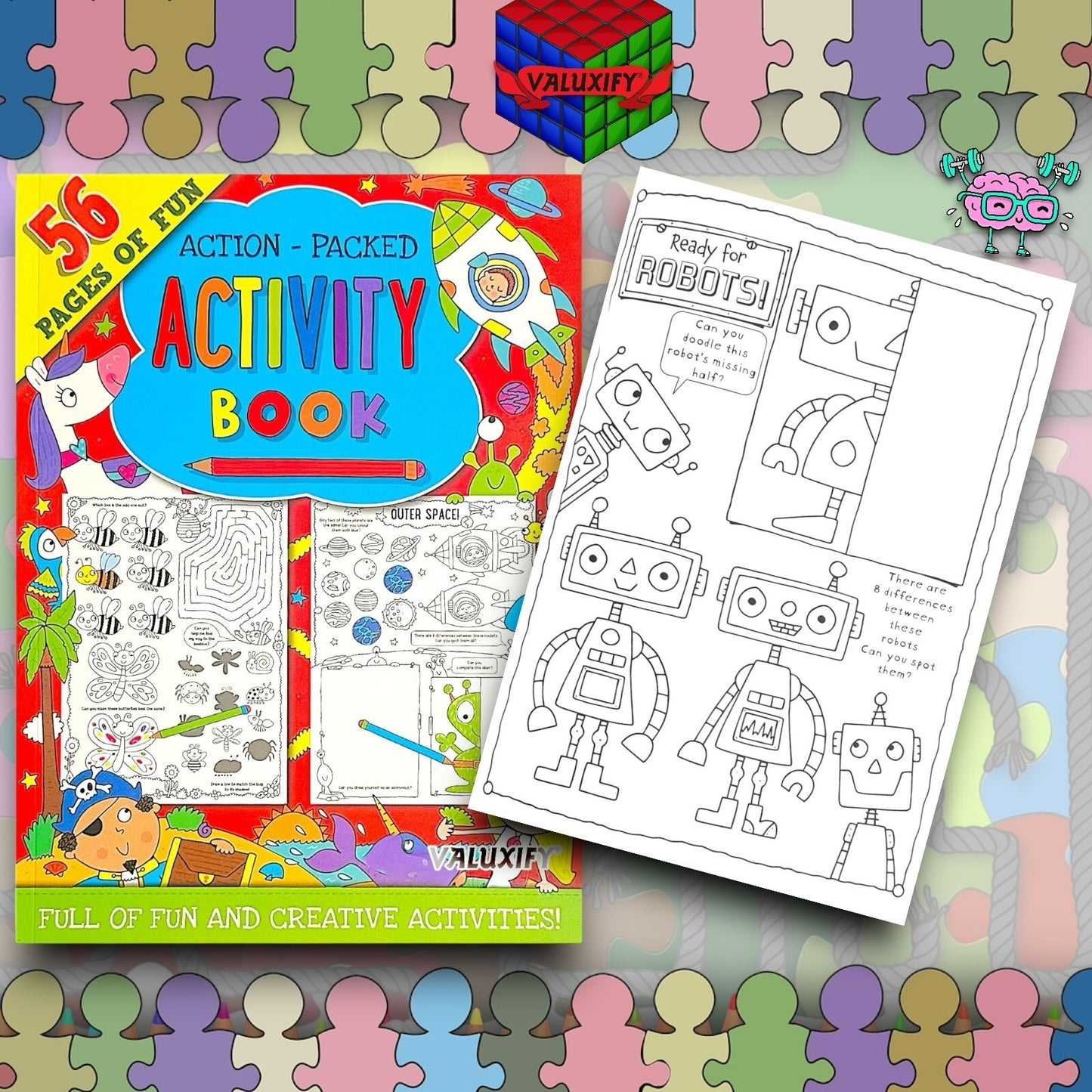 Kids Childrens Activity Book Puzzles Journey Travel Colouring Games