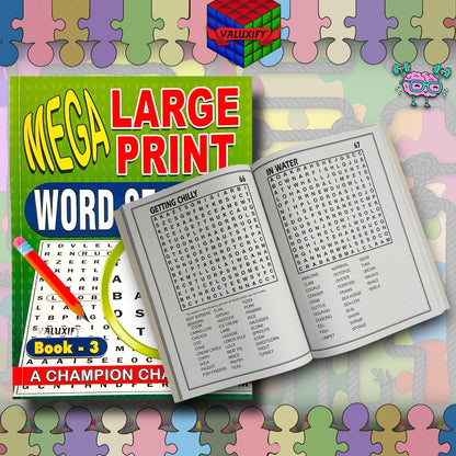 A4 Mega Puzzle Large Print Word Search Puzzle Book Books 120 BRAIN PUZZLES