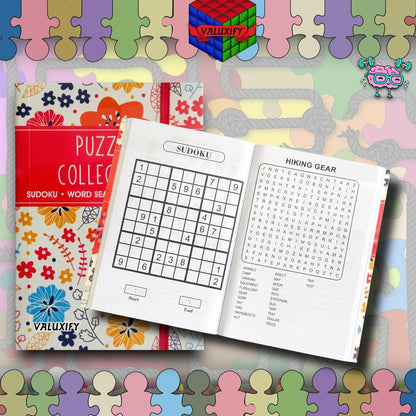 A6 Premium Puzzle Book Crossword Sudoku Word Search Travel Brain Activity Puzzle