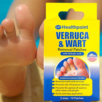 Verruca Wart Remover Patches Salicylic Acid 30 Pads (3 × 10) 2 Sizes Fast Relief
