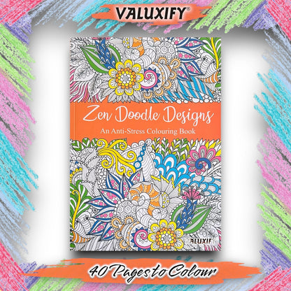 Adult Anti Stress Colouring Book Flowers Patterns Zen Doodle Mindfulness Floral