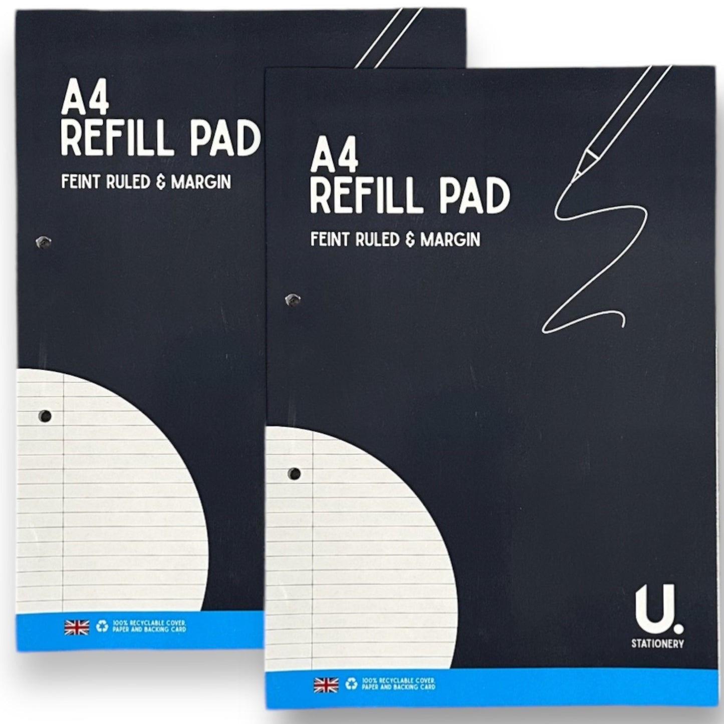 A4 lined Refill Pad 130 Pages Notepad Memo Writing Ruled Student Office School
