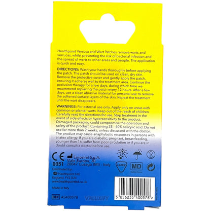 Verruca Wart Remover Patches Salicylic Acid 30 Pads (3 × 10) 2 Sizes Fast Relief