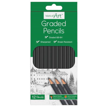 12 Graded Sketch Pencils Drawing Sketching Tones Shades Art Artist Picture Draw