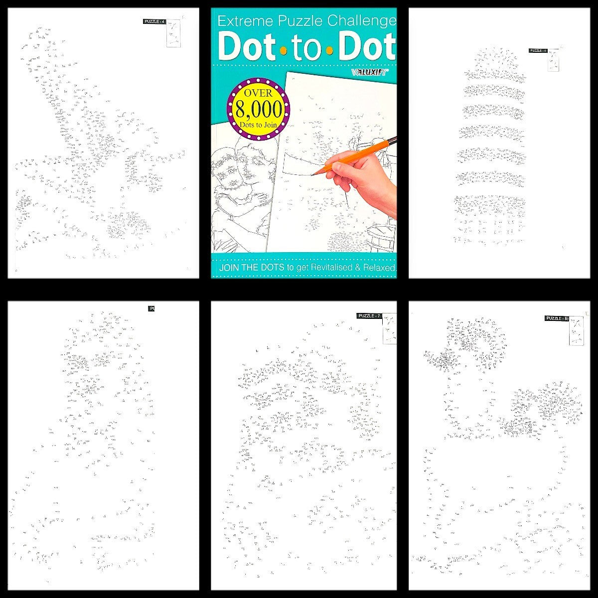 EXTREME DOT TO DOT PUZZLES BOOKS for adults CHALLENGING PUZZLES book Dot to Dot