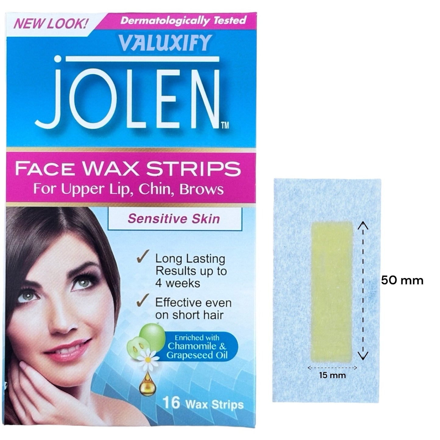 Jolen Face Facial Wax Strips Sensitive Skin Waxing Strips Face Wax Hair Removal