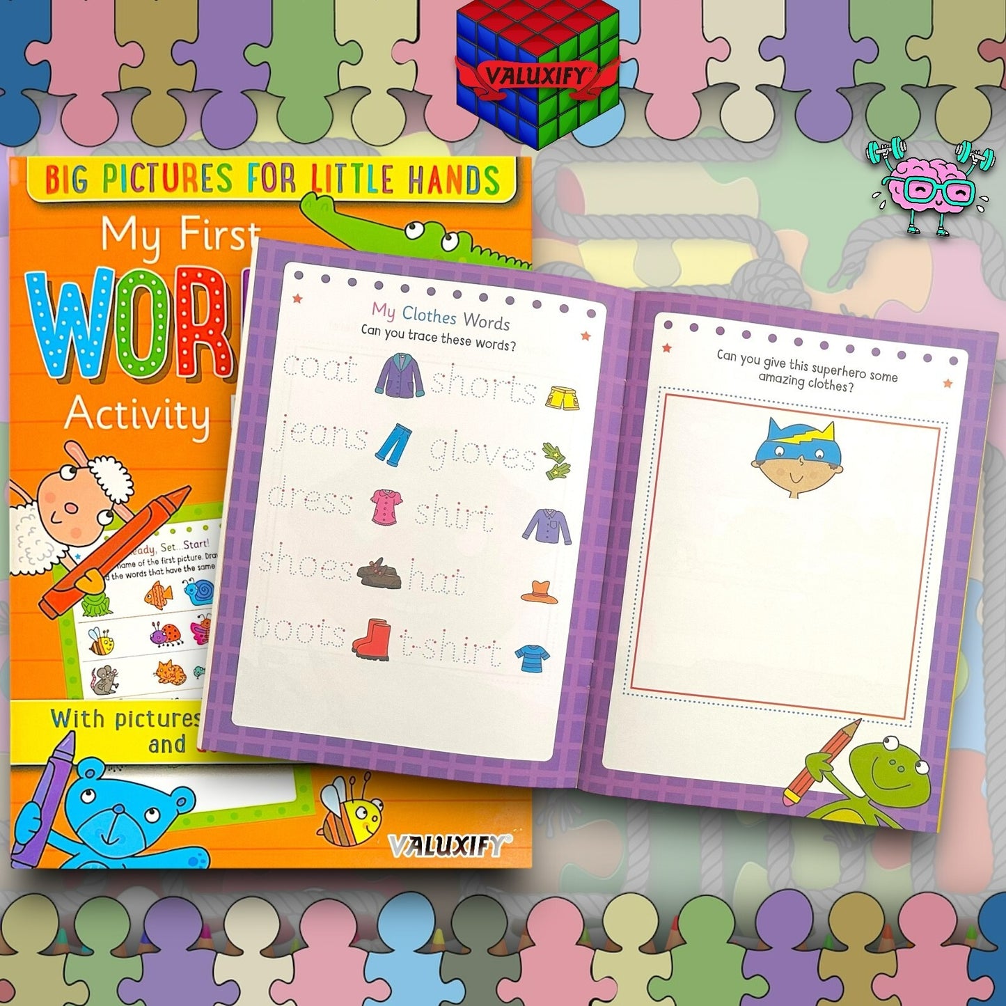 6X KIDS ACTIVITY FIRST LEARNING BOOKS WORDS OPPOSITES ANIMALS ABC 123 SHAPES