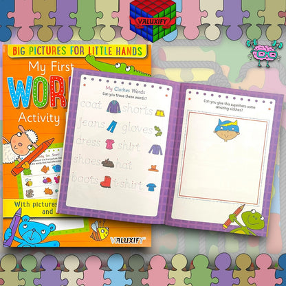 6X KIDS ACTIVITY FIRST LEARNING BOOKS WORDS OPPOSITES ANIMALS ABC 123 SHAPES