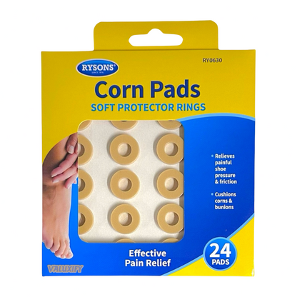 24 Corn Pads Foam Cushions Adhesive Rings Pain Relief Protective Foot Plasters