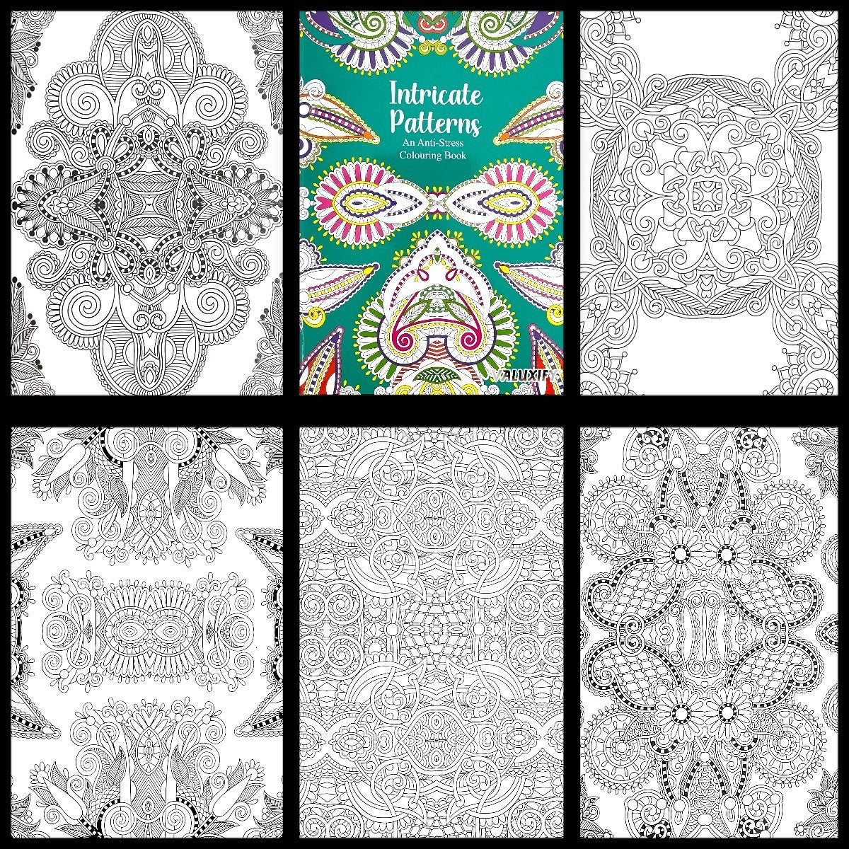 Adult Anti Stress Colouring Book Flowers Patterns Zen Doodle Mindfulness Floral