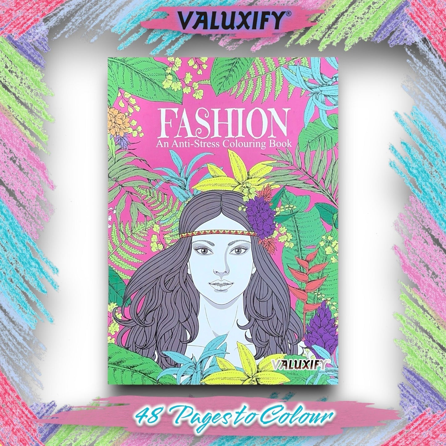 2 Adult Colouring Books Fashion Love Anti Stress Colour Therapy Mind Relax A4