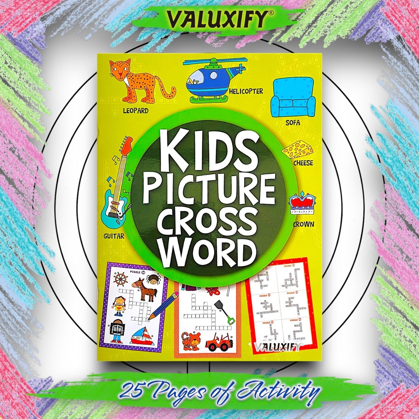 2 | Puzzle Books | Children's Kids | Picture Crossword | Travel A4 Books