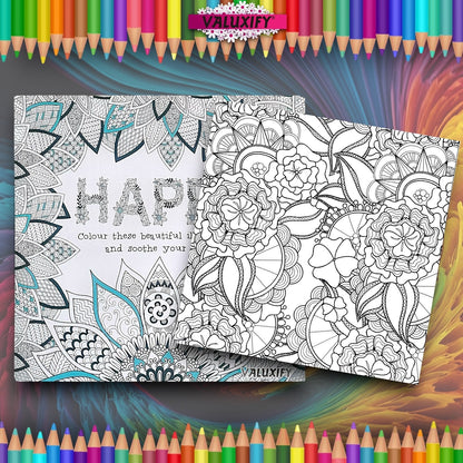 2x Adult Colouring Books Mindfulness Relax Your Mind Colour Therapy  20x20cm