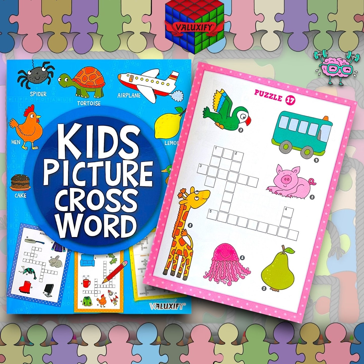 2 | Puzzle Books | Children's Kids | Picture Crossword | Travel A4 Books