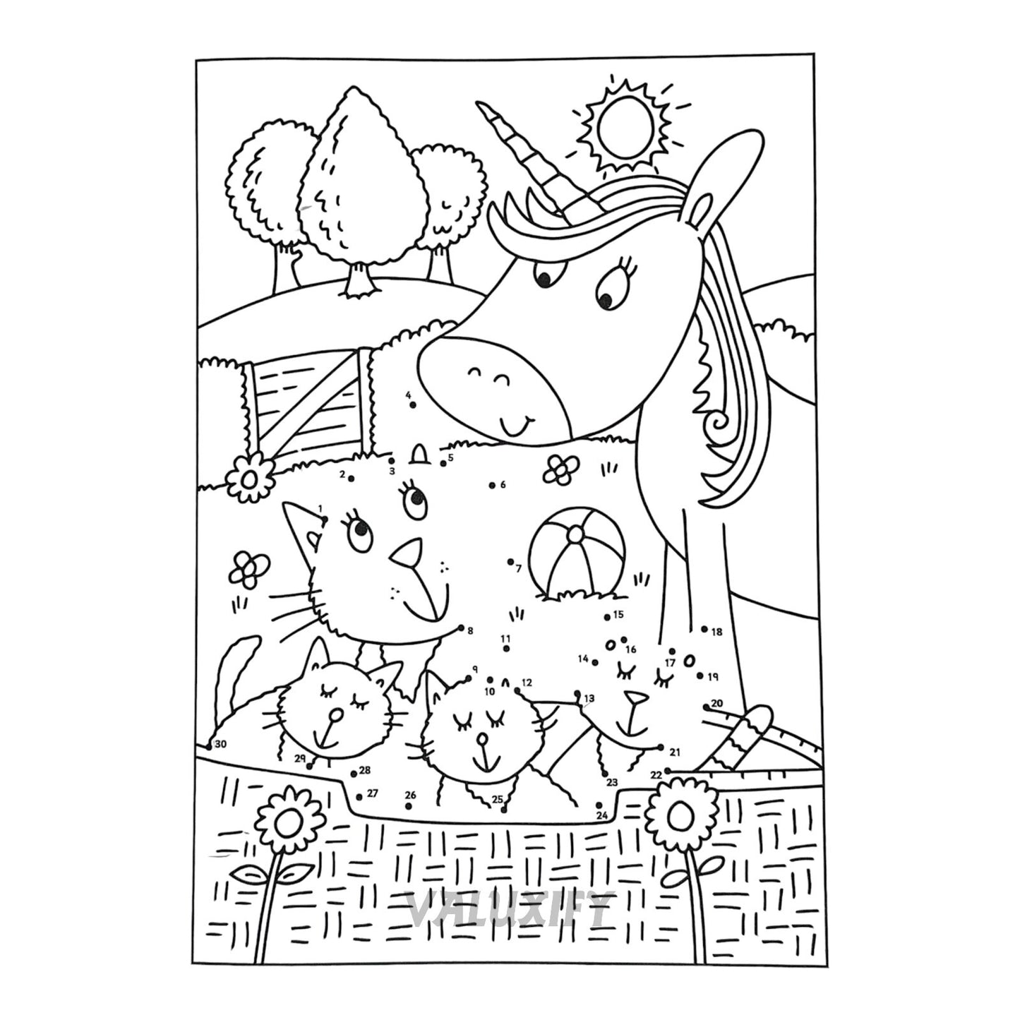 2 | Dot to Dot | Kids Colouring Books | Mermaid Unicorns | Puzzle Activity A4