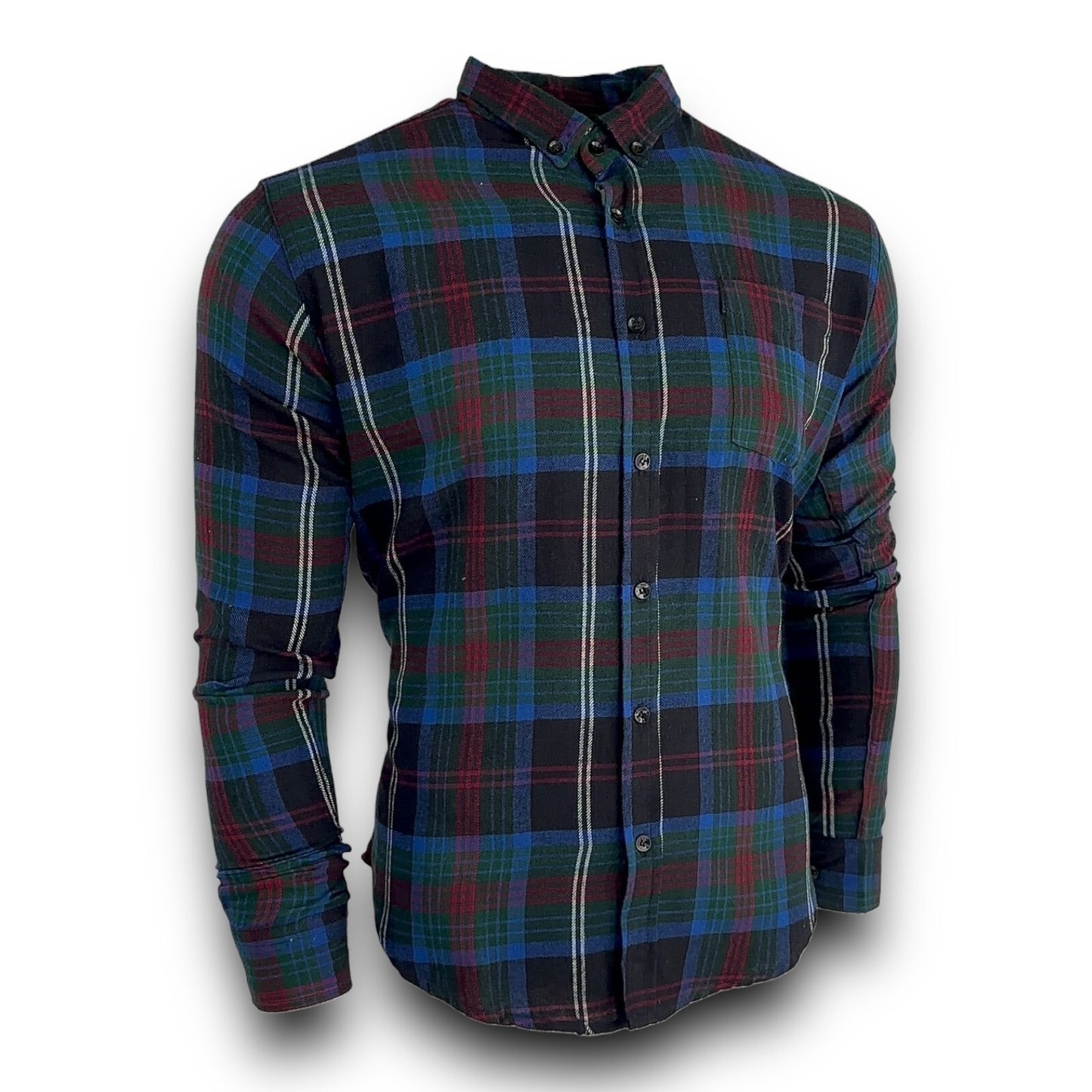 Mens Check Shirt Medium Long Sleeve Regular Fit Shirt Work Casual Formal  Shirt