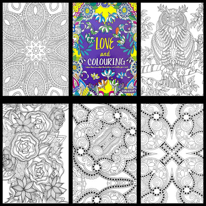 Adult Colouring Books Anti Stress Mind Relaxing Therapy Creative Peaceful Book