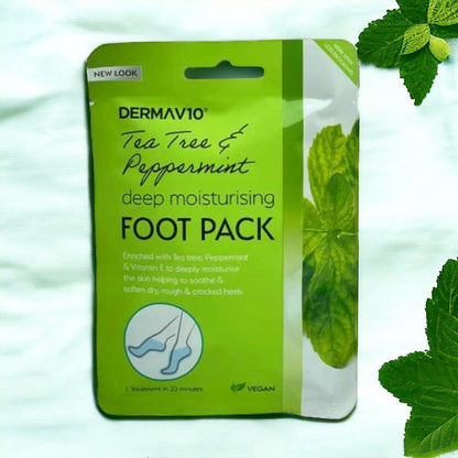 Tea Tree Peppermint Derma Foot Sock Mask Deep Moisturising Foot Mask Vegan