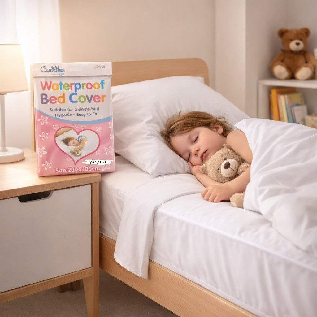 Kids Waterproof Mattress Protector Sheet Single Cot Bed Cover White 2 Pack