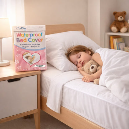 Kids Waterproof Mattress Protector Sheet Single Cot Bed Cover White 2 Pack