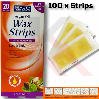 Wax Strips Waxing Leg and Body Bikini Argan Wax Strips  wax Strips 1-100 Strips