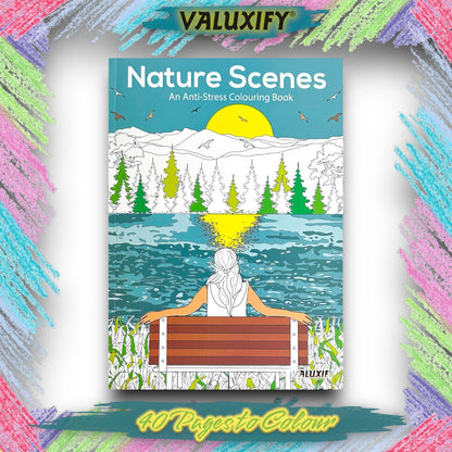 Adult Anti Stress Colouring Book Country Scenes London Nature Famous Places